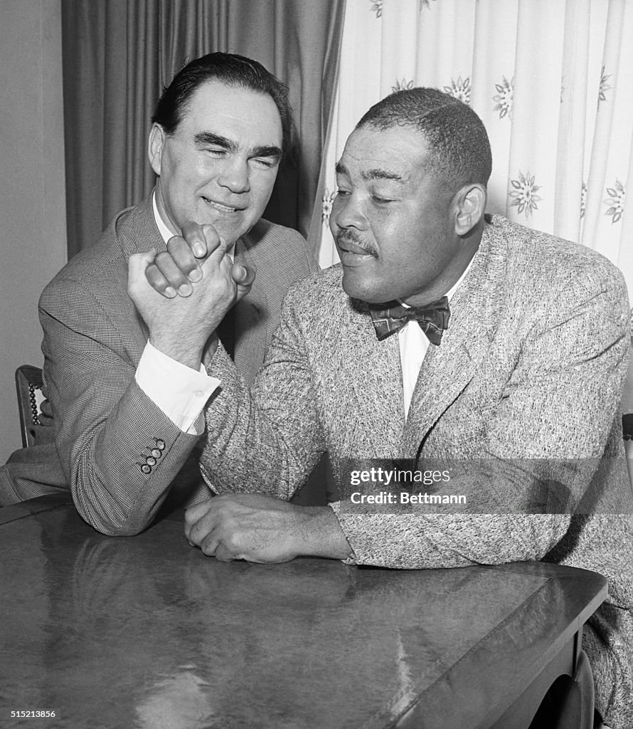 Max Schmelling and Joe Louis Arm Wrestling