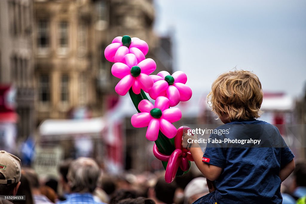 Kid with balloons