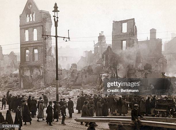 Parts of the city were burned by the British in retaliation for the ambush of a military convoy by Irish nationalists.