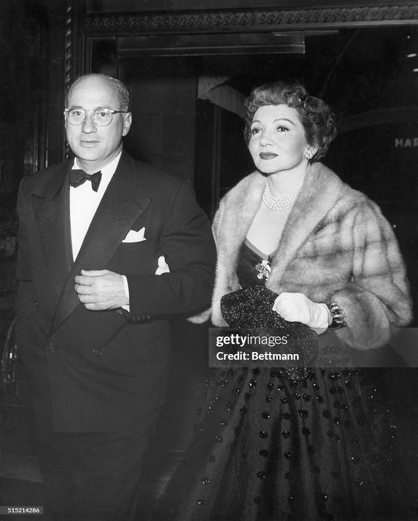Claudette Colbert & Joel Pressman Arrive