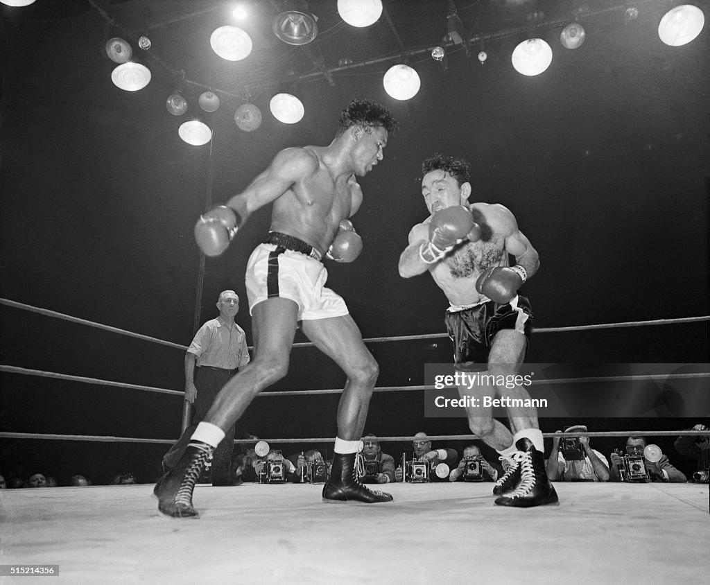 Sugar Ray Robinson and Carmen Basilio Boxing