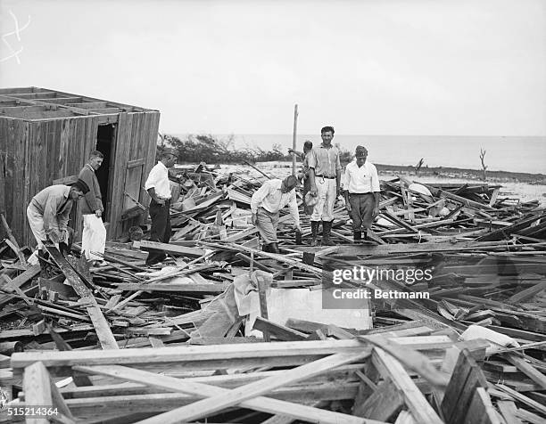 Miami, FL- A scene typical of any spot in the Florida Keys these days, as rescue workers search the hurricane devastated ground for more victims of...