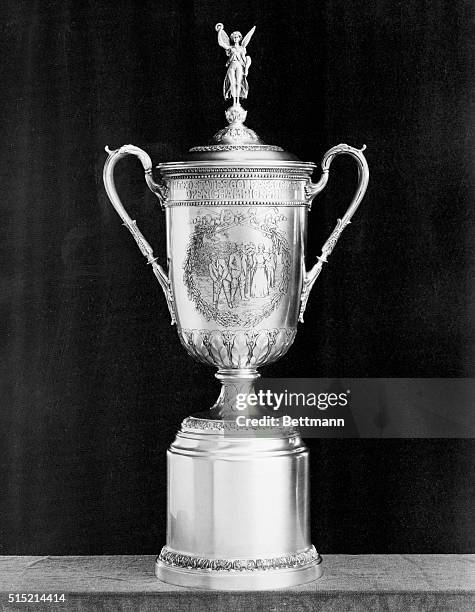 Close up of the U.S. Open trophy, taken at Winged Foot in Mamaroneck, New York in 1959.