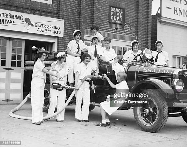 Silver Spring, Maryland-: Volunteer firewomen brigade of Silver Spring, MD, 1928.