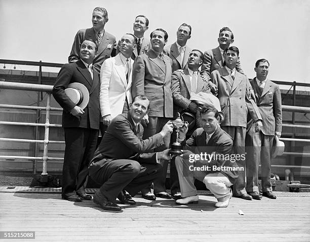 New York, NY-Pictured as they sailed aboard the S.S.Manhattan are the members of the U.S.Ryder Cup team who will do battle in England for the coveted...