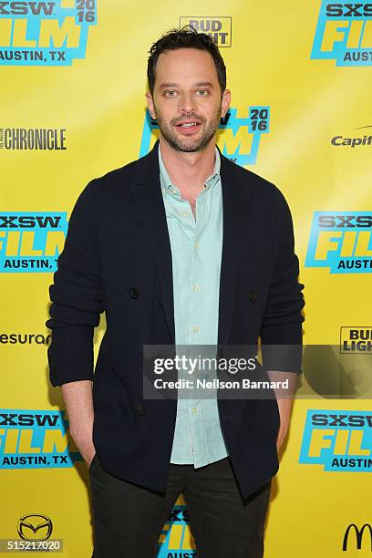 Actor Nick Kroll attends the "My Blind Brother" premiere during the 2016 SXSW Music, Film + Interactive Festival at Topfer Theatre at ZACH on March...