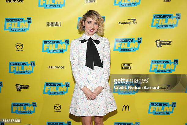 Actress Zoe Kazan attends the "My Blind Brother" premiere during the 2016 SXSW Music, Film + Interactive Festival at Topfer Theatre at ZACH on March...
