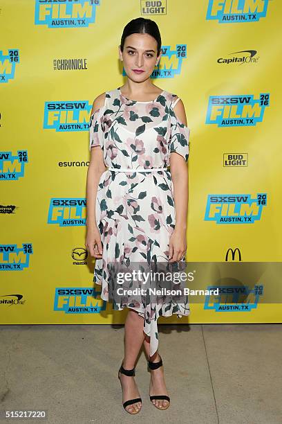 Actress Jenny Slate attends the "My Blind Brother" premiere during the 2016 SXSW Music, Film + Interactive Festival at Topfer Theatre at ZACH on...