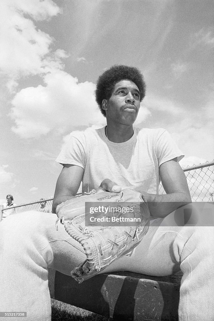 Dave Winfield Holding Baseball Glove