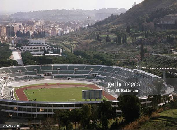 Rome,Italy- View of the Olympic Stadium, site of the main pageantry for the 1960 Summer Olympics.