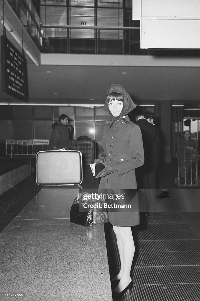 Audrey Hepburn at Airport in Rome