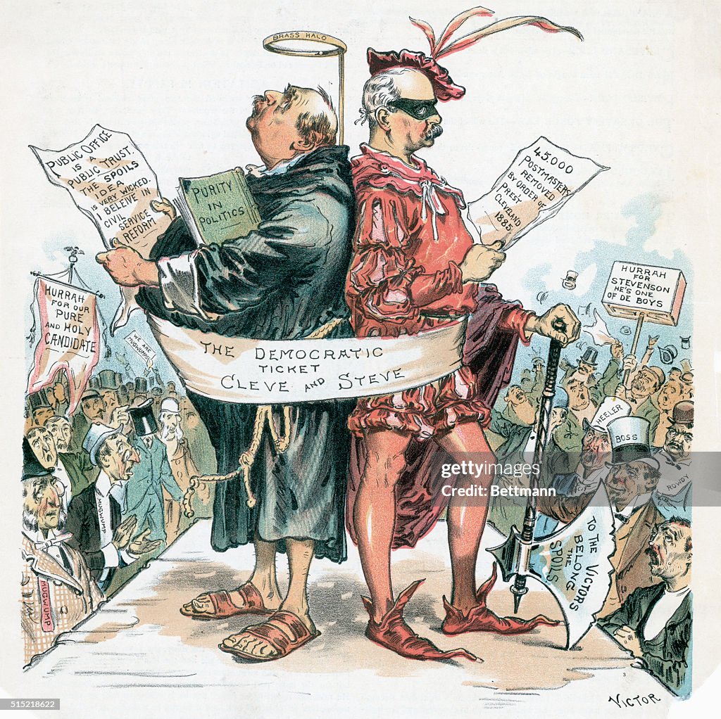 Political Cartoon Of Stevenson-Cleveland