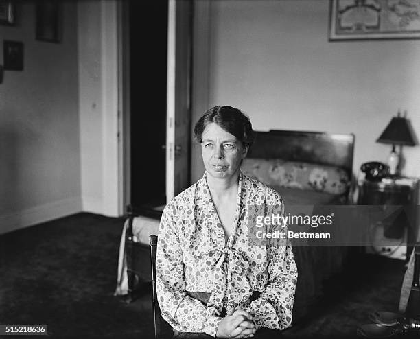 Albany, NY- Mrs. Franklin D. Roosevelt , who on March 4 will become the mistress of the White House, is caught at home, specially posed at the...