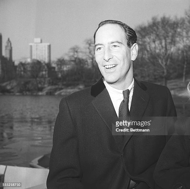 New York, NY-Portrait of new Park Commissioner Thomas P.F. Hoving, after his appointment by Mayor Elect John Lindsay at the boat house in Central...