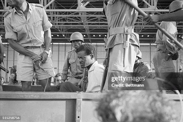 Leopoldville, The Congo-Premier Patrice Lumumba crosses the city in a Congolese Army truck after his arrest and return to the captial. A Conglese...