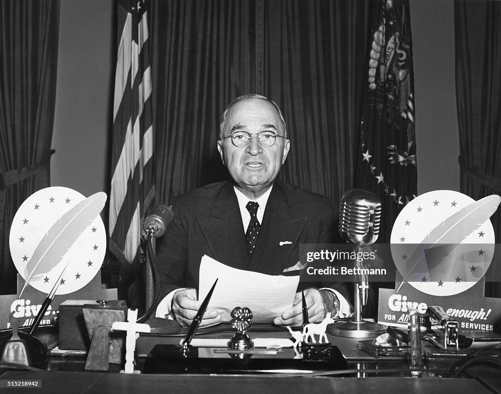Harry Truman Speaking at Press Conference