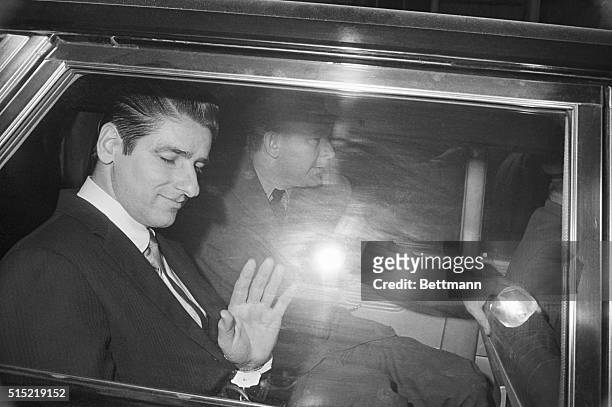 Albert DeSalvo, former Bridgewater State Hospital mental patient and self-confessed Boston Strangler, smiles as he is driven away from the courthouse...
