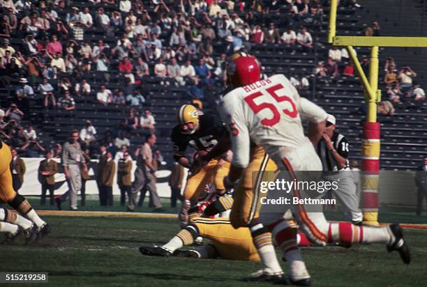 Los Angeles, California- General view of action during the second quarter of the Super Bowl game at the Memorial Coliseum, where the Green Bay...