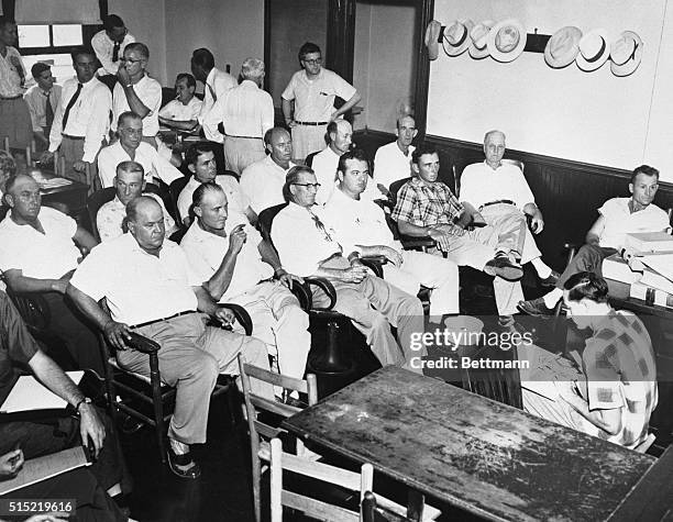 All White Male Jury for "Whistle" Murder Trial. Sumner, Mississippi: Here is the all white, all male jury selected for the trial of Roy Bryant and...