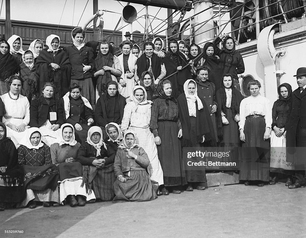 Immigrants on Ship at Ellis Island