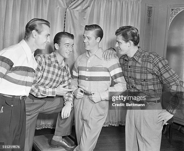 New York, New YorkFour war veterans model striking McGregor-styled shirts at special fashion showing dedicated to the GI who is making this the...