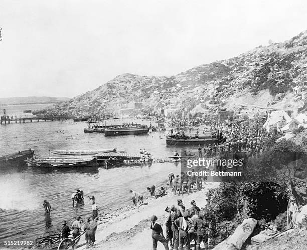 Gallipoli Peninsula, Turkey-Photo shows Gaba Tepe , the spot where the Australians "landed" upon the Gallipoli Peninsula. In the distance can be seen...