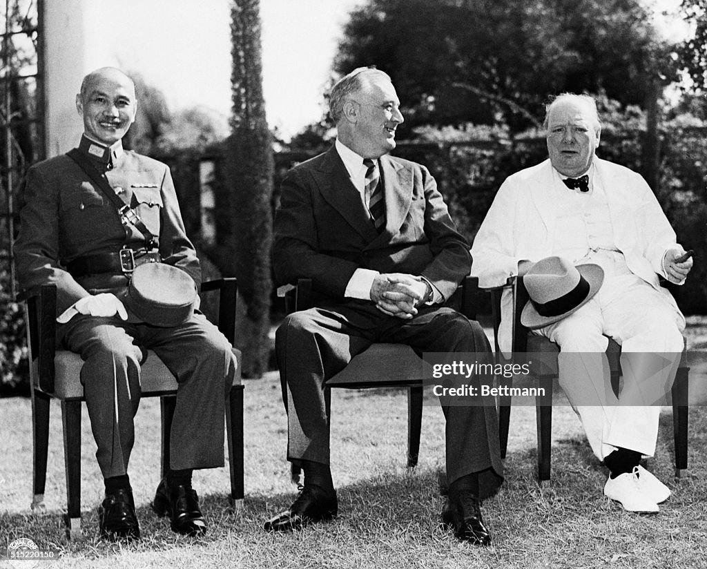 Chiang Kai-Shek, Franklin Roosevelt and Winston Churchill