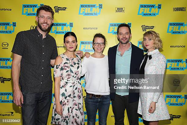 Charlie Hewson, Jenny Slate, Sophie Goodhart, Nick Kroll and Zoe Kazan attend the "My Blind Brother" premiere during the 2016 SXSW Music, Film +...
