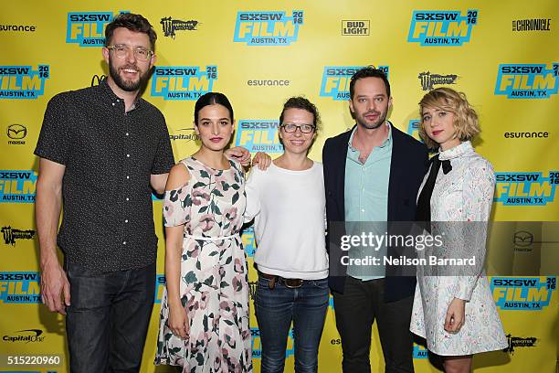 Charlie Hewson, Jenny Slate, Sophie Goodhart, Nick Kroll and Zoe Kazan attend the "My Blind Brother" premiere during the 2016 SXSW Music, Film +...