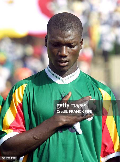 Portrait of Senegal national soccer team midfielder Pape Bouba Diop taken 31 January 2002 in Kayes before the start of a match between Senegal and...