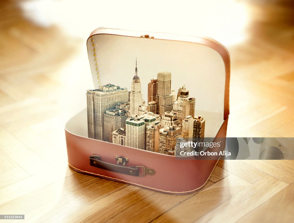 Suitcase with New York city