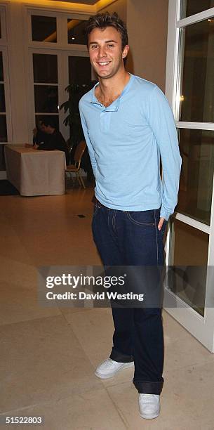 Presenter Jonathan Wilkes attends the annual fashion show in aid of children's charity SPARKS at The Hurlingham Club on October 20, 2004 in London,...