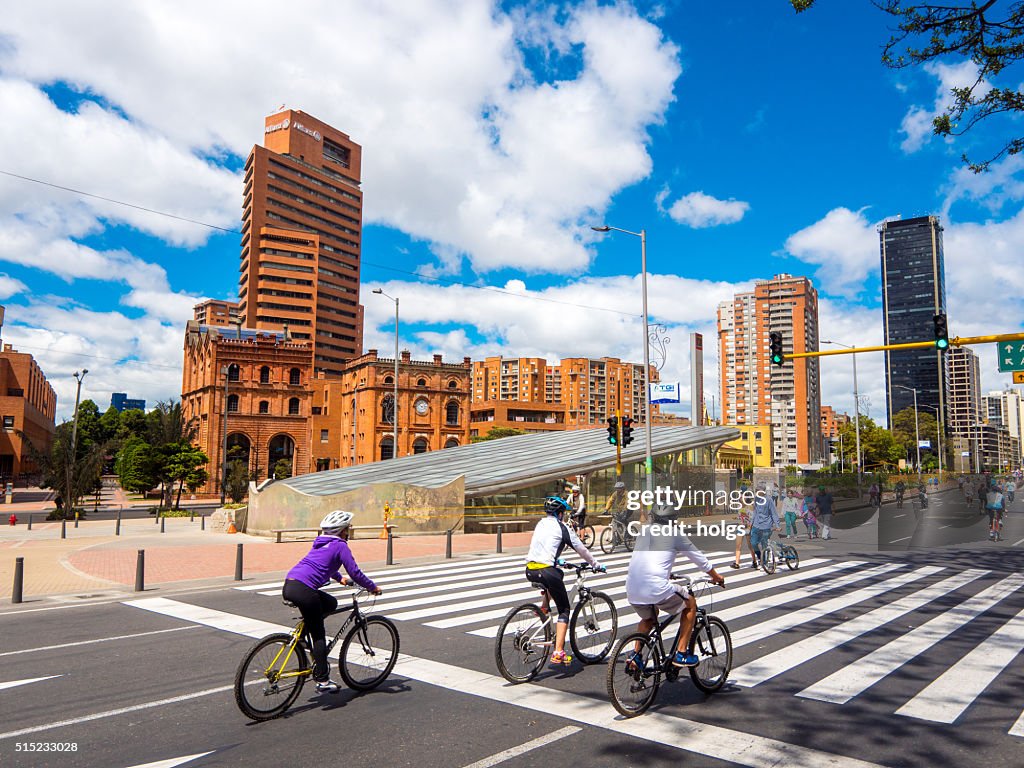 Bikers in Bogota, Colombia