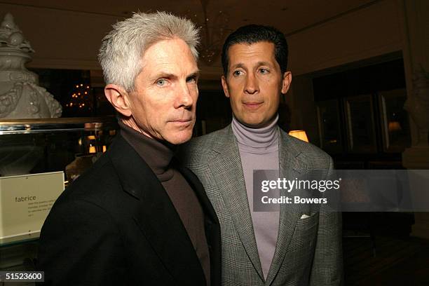 Journalist Richard Buckley and style editor Stefano Tonchi at the book launch party for 'Tom Ford:Ten Years' at Bergdorf Goodman October 20, 2004 in...