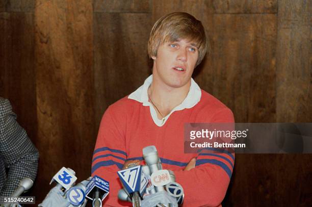San Jose, California: John Elway , Stanford's All-American quarterback and the first player picked in the National Football League draft, announced,...