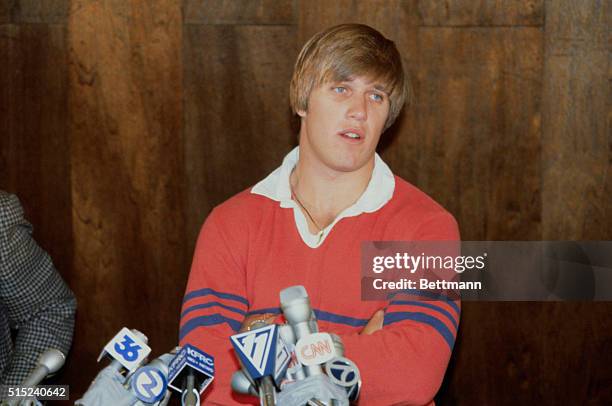 San Jose, California: John Elway , Stanford's All-American quarterback and the first player picked in the National Football League draft, announced,...