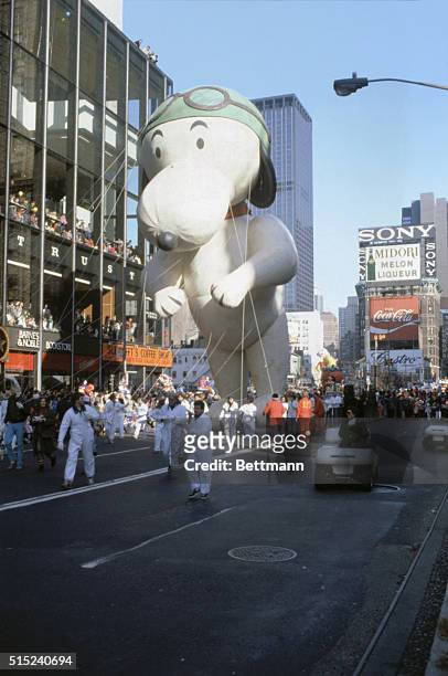 New York, New York: A giant inflatable balloon during the annual Macy's Thanksgiving Day Parade in New York City.