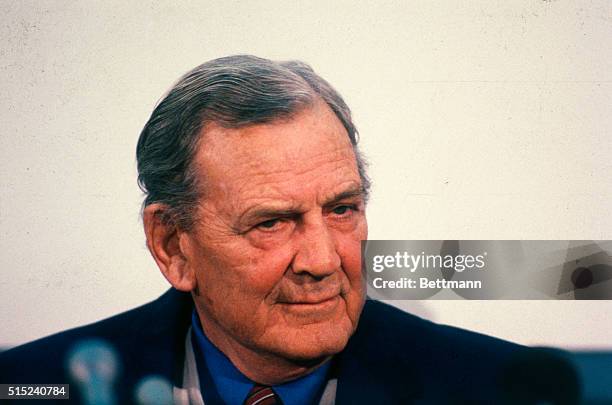 University of Alabama head football coach Paul "Bear" Bryant during a press conference.