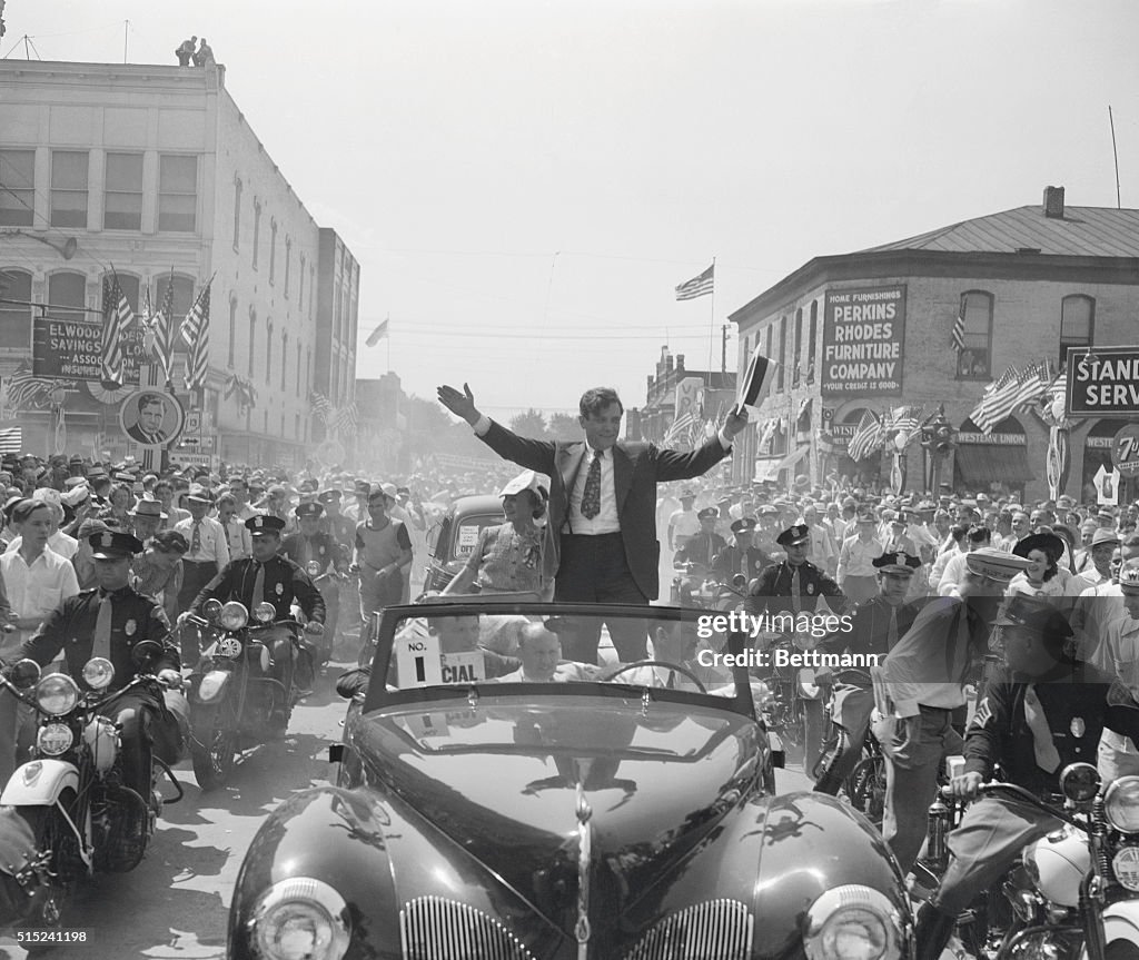 Wendell L. Willkie Waving from Limousine During Nominational Parade