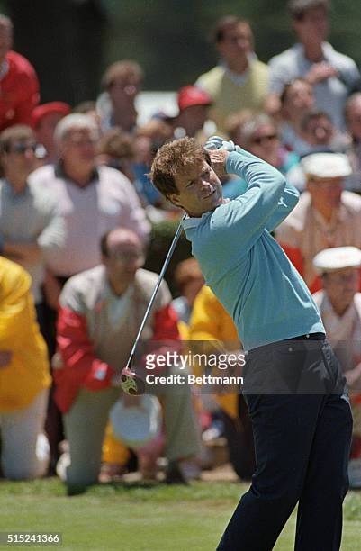 San Francisco: Tom Watson tees off on the first hole of the fourth round of the US Open. Watson started the day with one stroke lead but bogeyed he...