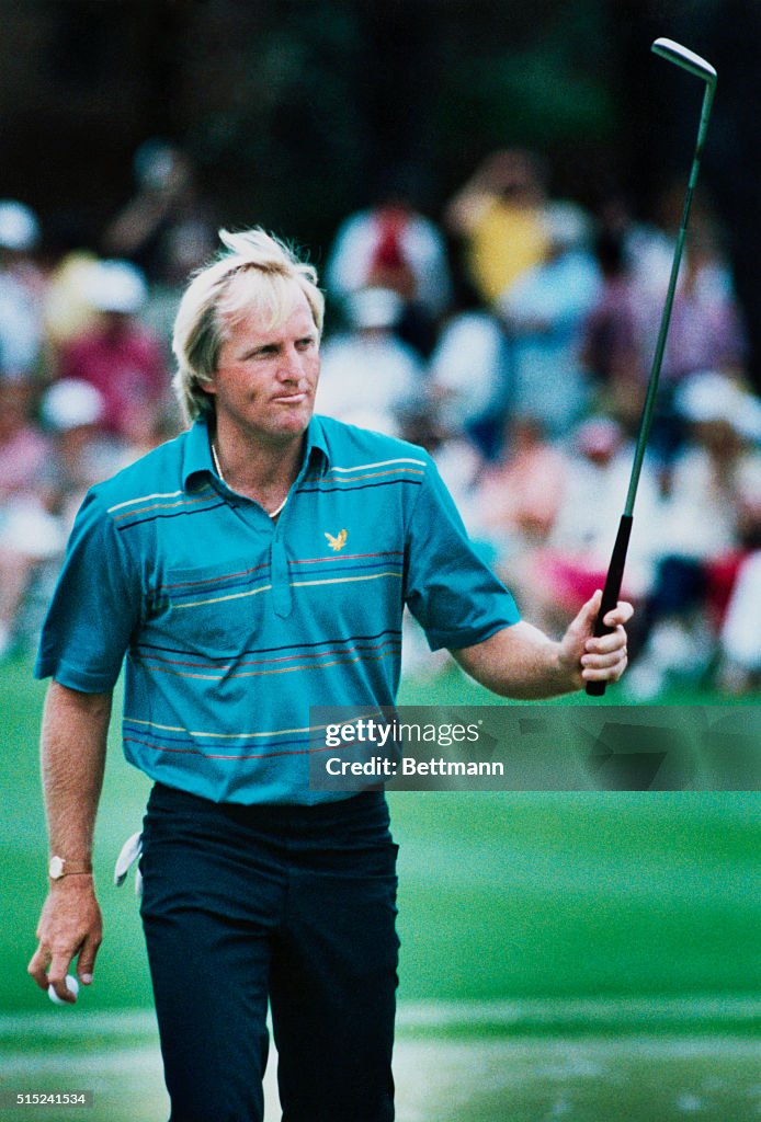 Greg Norman Raising His Club