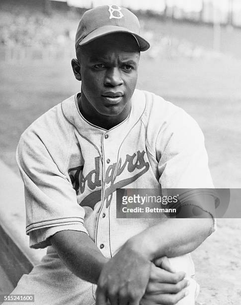 Jackie Robinson , first black major league baseball player of the 20th century. He made it in to the Baseball Hall of Fame in 1962.