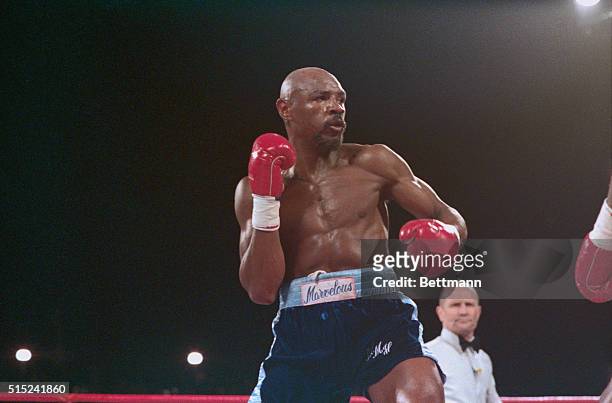 World middleweight boxing champion Marvin Hagler.
