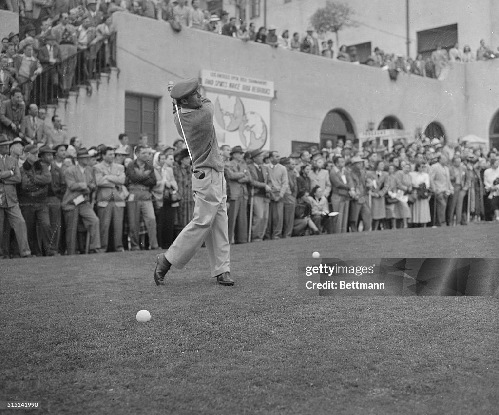 Ben Hogan in Golf Club Swinging Position