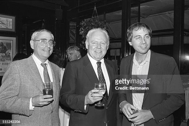 Fred Silverman , Carroll O'Conner and Brandon Tartikoff get together at a party at O'Connor's restaurant Ginger Man to announce the actor's return to...