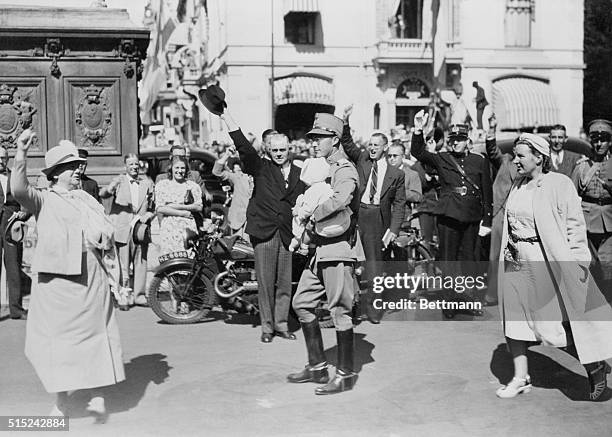 The Hague, Holland: Holland's Rulers Will "Do Their Duty" A photo made at the Hague, recently, showing the Dutch Royal family receiving acclamation...