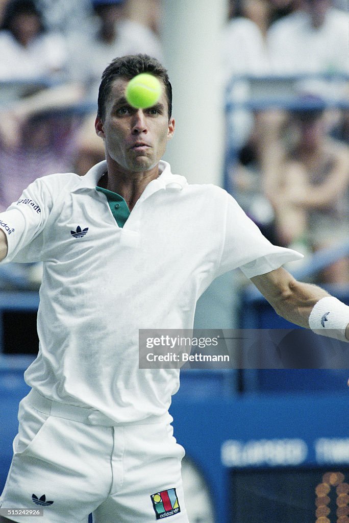 Ivan Lendl Hitting Tennis Ball