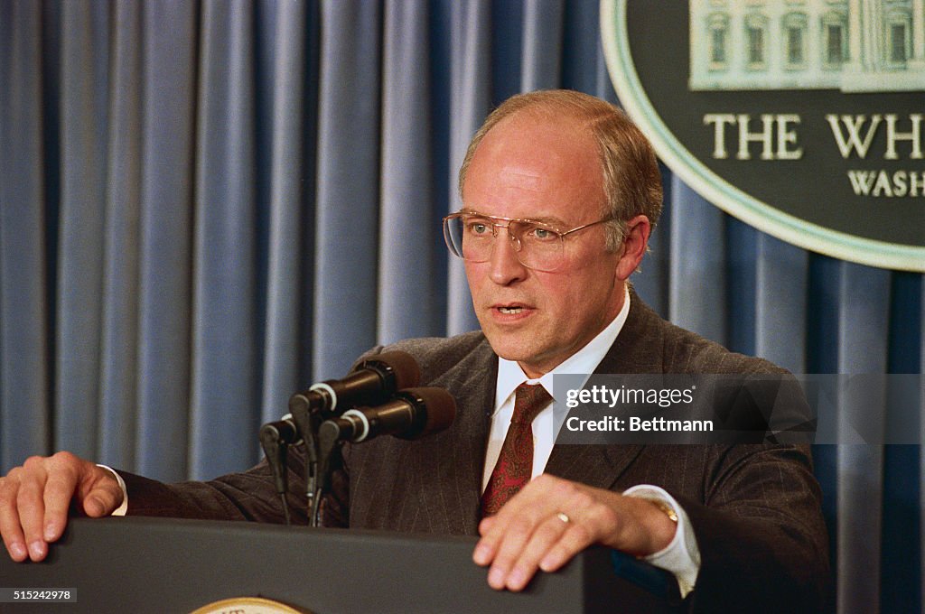 Richard Cheney Speaking to Reporters
