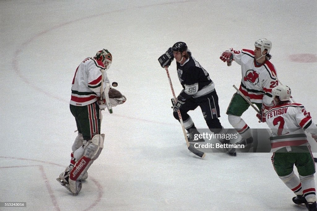Goalie Stops Wayne Gretzky Shot