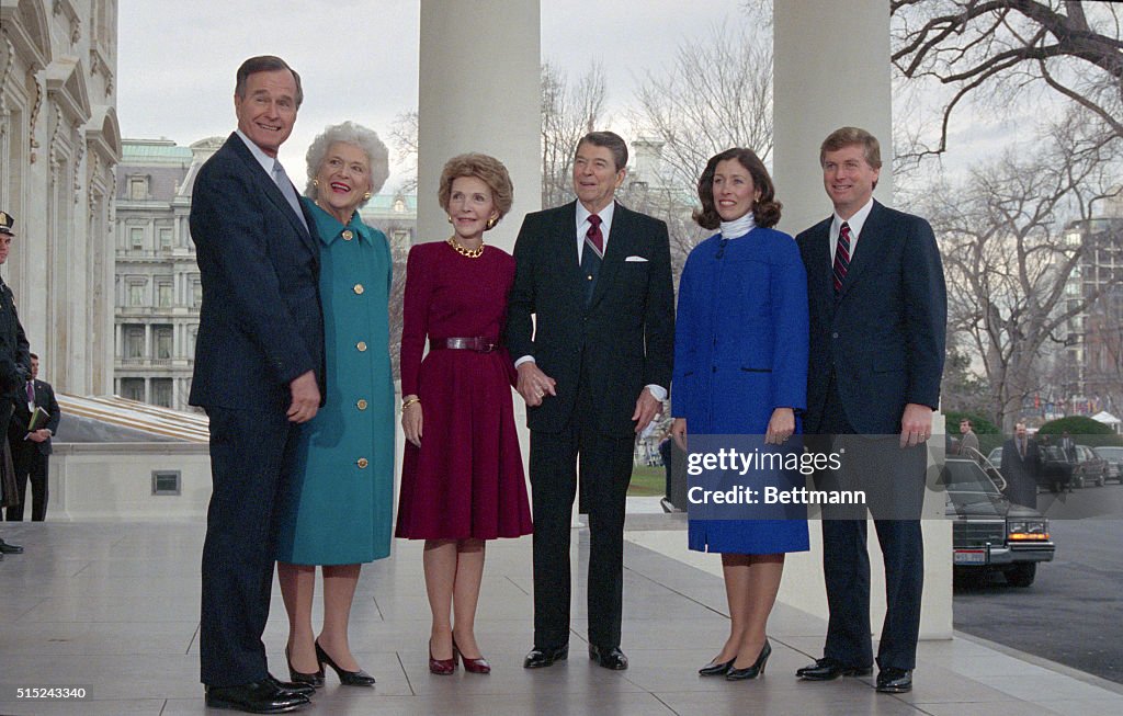 President Reagan Posing with Wife and Others